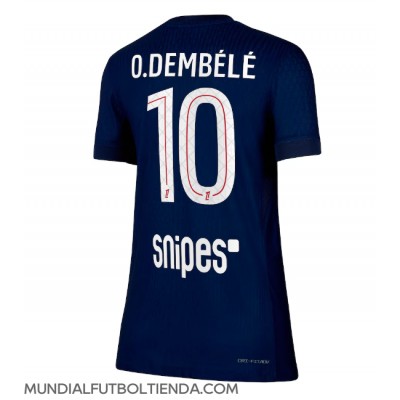 Camiseta Paris Saint-Germain Ousmane Dembele #10 Primera Equipación Replica 2025-26 para mujer mangas cortas Camiseta Paris Saint-Germain Ousmane Dembele #10 Primera Equipación Replica 2025-26 para mujer mangas cortas